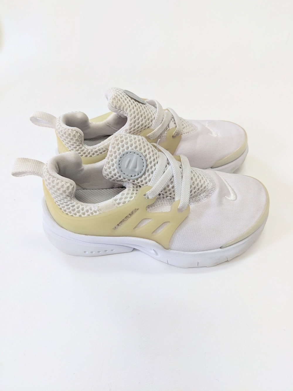 Nike Air Presto Kids' White and Pale Yellow Sneakers
